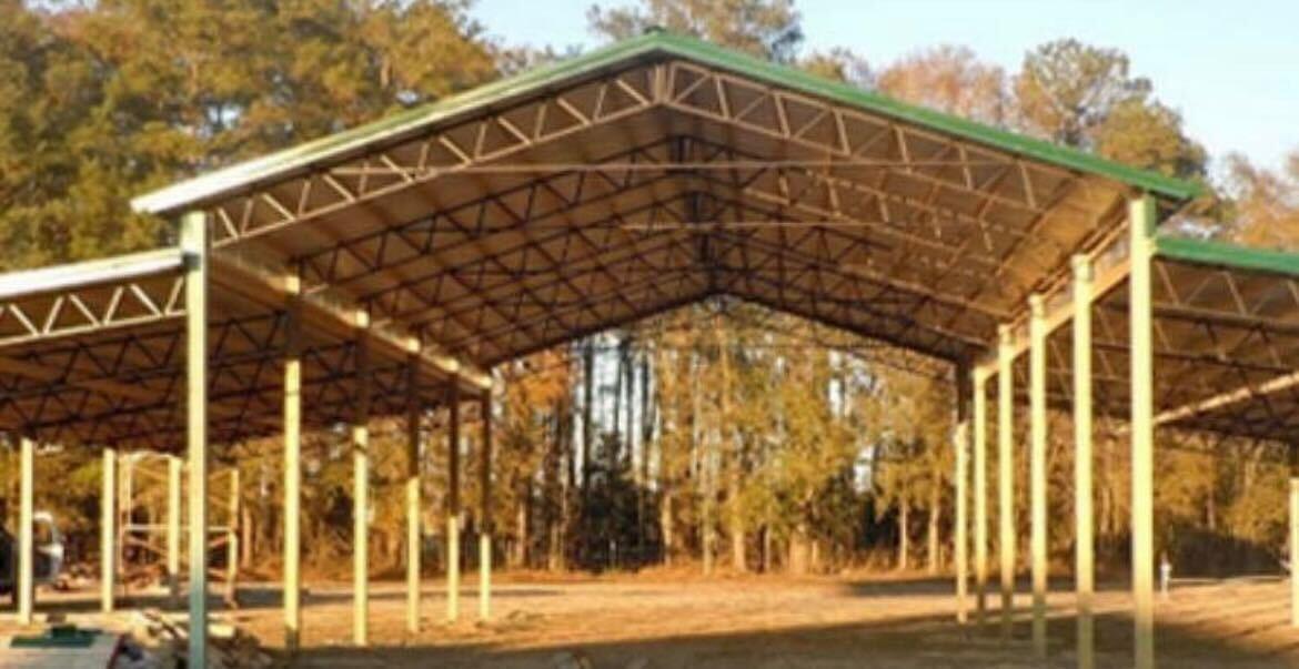Open pole barn framing West Alabama