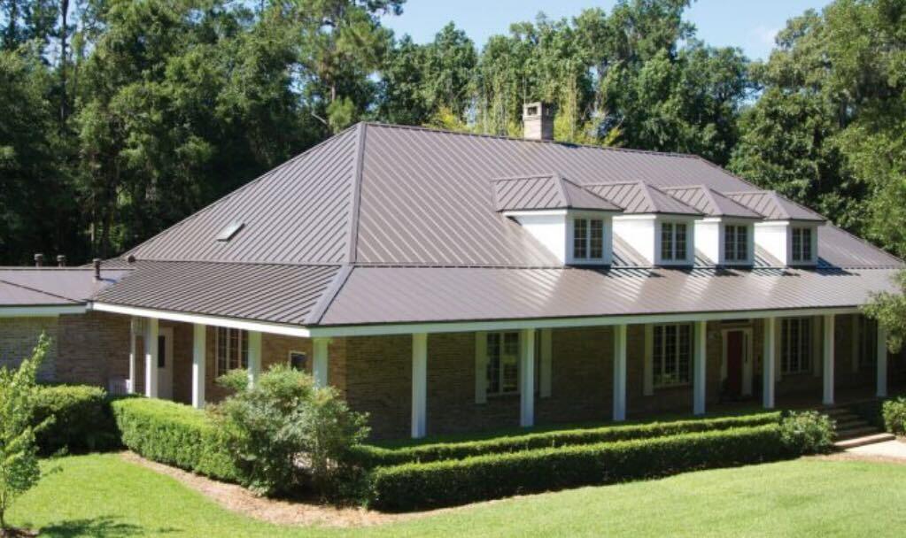 Metal roof on brick home West Alabama