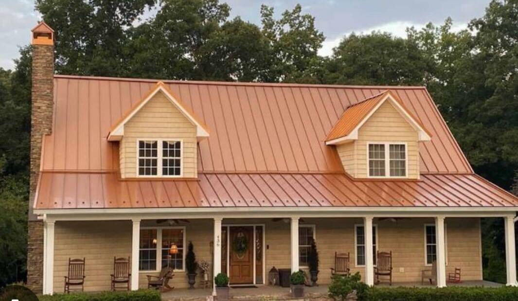 Farmhouse metal roof installation